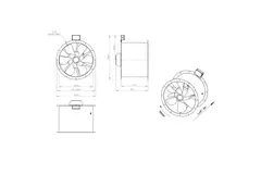 Osiowy wentylator kanałowy 560 mm F300- AL 560 D84U F3 02 CFG