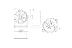 Wentylator osiowy 710 mm do odprowadzania spalin F300- AL 710 D84U F3 02 CFG