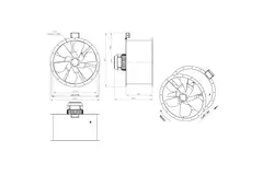 Osiowy 710 mm kanałowy wentylator spalin F300- AL 710 D84U F3 01 CFG