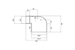 Wavin Ventiza Końcówka 90 stopnie PVC owalna 235x80x100 mm według średnicy 160 mm M/M