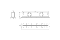 Ergovent wbudowana bezramkowa kratka liniowa 1050 mm z przyłączem 125 mm - klimatyzacja - 1 szczelina