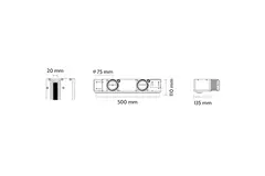 Bezramowa żaluzja Ergovent 500 mm z przyłączem o średnicy 75 mm - standard