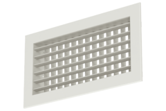 Aluminiowa podwójna regulowana kratka ścienna z amortyzatorem - ze sprężynami ciernymi - 500x100 mm - RAL 9010