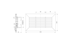 Kratka aluminiowa - ze sprężynami ciernymi - 600x150 mm - Anodowane aluminium
