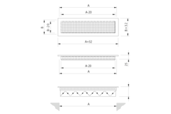 Aluminiowa kratka ścienna ze stałą kratką - ze sprężynami ciernymi - 300x100 mm - RAL 9016