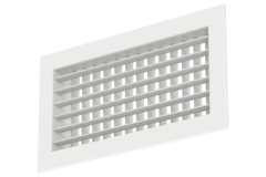 Aluminiowa podwójna regulowana kratka ścienna z amortyzatorem - ze sprężynami ciernymi - 500x100 mm - RAL 9016