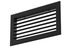 Aluminiowa pojedyncza regulowana kratka ścienna - ze sprężynami ciernymi - 800x200 mm - RAL 9005