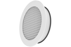 Okrągła aluminiowa kratka ścienna ze stałą kratką - 125 mm - RAL 9003