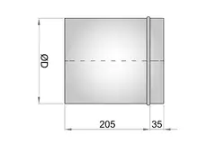 Przedłużone połączenie suwane do kanału spiro 125 mm (cynkowane)