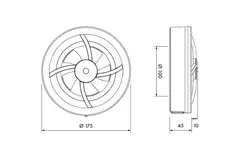 Wentylator łazienkowy Solara z termowentylatorem - średnica 100 mm - biały matowy