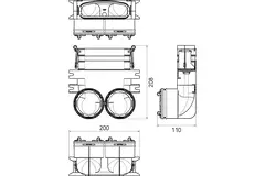 Reduktor Ubbink Air Excellent 2x 34C - 45SC gięty pod kątem 90