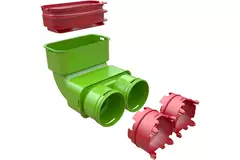 Ubbink Air Excellent 2x 23C - 55SC reduktor kolankowy 90° - pionowy