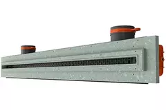 Maskowny, tynkowalny kratka liniowa Ergovent 1000 mm z przyłączem 75 mm - standard