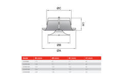 Wentylacyjny zawór wydechowy metalowy 125 mm z zaciskami sprężynowymi - DVS-C125 - RAL 9005 30% połysk