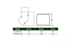 Kolanko płaskie ClimaConnect 45° do kanału montażowego 75 mm - RAL 9010