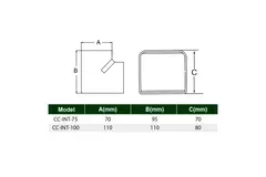 Kolanko wewnętrzne ClimaConnect do kanału montażowego 100 mm - RAL 9010