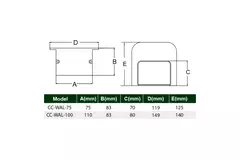 Rozeta ścienna ClimaConnect do kanału montażowego 100 mm - RAL 9010