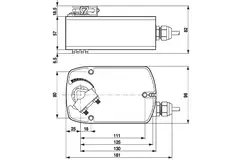 Siłownik zaworu obrotowego Belimo ze sprężyną powrotną 100-240 V - otwieranie/zamykanie - 4 Nm - LF230