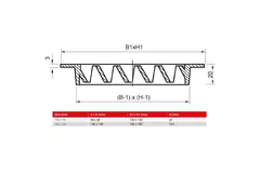 Zewnętrzna kratka ścienna aluminiowa 150x150 mm - RAL 9005