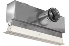 Kratka aluminiowa z 3 regulowanymi osłonami – 1000 mm – RAL 9010 + izolowana komora z przepustnicą regulującą przepływ powietrza