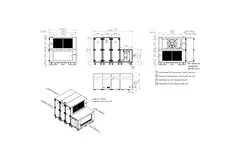 Centralne klimatyzacyjne Maxivent WTW z kołem cieplnym o wydajności 16 000 m³/h, z baterią ciepłej wody i baterią zimnej wody, poziome, po prawej stronie – RHE 16000 H WKJR T 01
