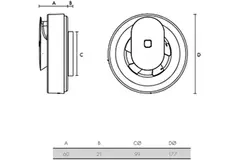 Vent Axia łazienkowy wentylator wyciągowy Svara z czujnikiem wilgoci i światła Ø 100 - 125 mm (sterowany za pomocą aplikacji)