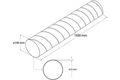 Kanał wentylacyjny średnica 150 mm długość 1,5 metra - okrągły ocynkowany