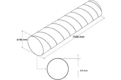 Rura spiralna o średnicy 160 mm i długości 1,5 metra – ocynkowana