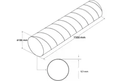 Kanał wentylacyjny średnica 180 mm długość 1,5 metra - okrągły ocynkowany