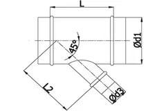 Trójnik Ø 100 mm z króćcem Ø 100 mm do przewodu spiralnego (45°)