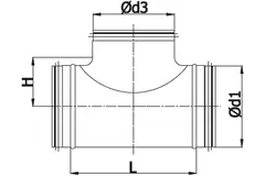Trójnik Ø 125 mm z króćcem Ø 125 mm do przewodu spiralnego (90°)