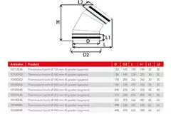 Thermoduct 13 mm średnica kolanka 315 mm izolacja 45 stopni