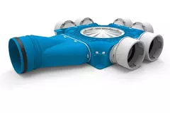 Rozdzielacz kompozytowy UniflexPlus 6x Ø90mm z króćcem poziomym Ø125mm