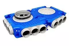 Rozdzielacz kompozytowy Vent-Axia Uniflexplus 18 x Ø69mm z przyłączem bocznym Ø180mm