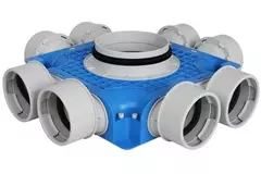 Podrozdzielnia wentylacyjna UniflexPlus 8x Ø90 mm z króćcem Ø125 mm