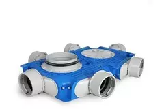 Główna skrzynka rozdzielcza wentylacji UniflexPlus 6x Ø90mm z króćcem Ø160mm.