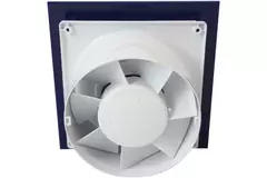 Air Roxy wyciągowy wentylator łazienkowy ze średnicą przyłącza 100 mm z czujnikiem wilgotności i timerem - panel przedni z niebieskiego plastiku