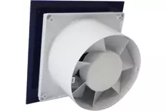 Air Roxy wyciągowy wentylator łazienkowy ze średnicą przyłącza 100 mm z czujnikiem wilgotności i timerem - panel przedni z niebieskiego plastiku
