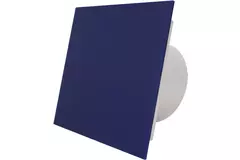 Air Roxy wyciągowy wentylator łazienkowy ze średnicą przyłącza 100 mm z czujnikiem wilgotności i timerem - panel przedni z niebieskiego plastiku