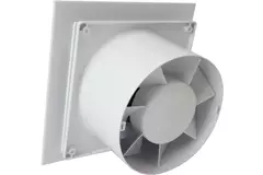 Wyciągowy wentylator łazienkowy Ø 100 mm – panel przedni z błyszczącego białego plastiku