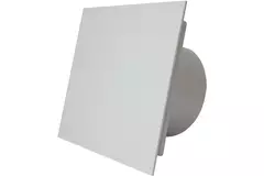 Wyciągowy wentylator łazienkowy Ø 100 mm – panel przedni z błyszczącego białego plastiku