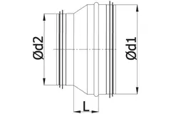 Redukcja od Ø 200 mm do Ø 125 mm do przewodu spiralnego