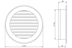 Kratka wentylacyjna o średnicy 125 mm beżowa - VR125Y