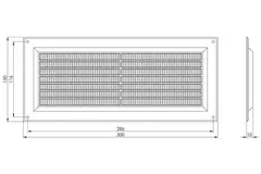 Kratka wentylacyjna plastikowa prostokątna 130x300 mm brązowa - VR1330B