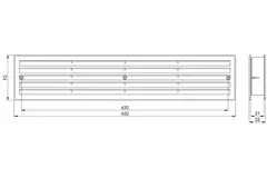 Kratka plastikowa 450x92 mm szara - VR459P