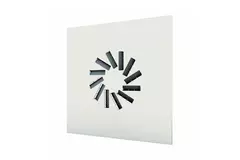Regulowany kwadratowy nawiewnik wirowy 600 x 600 z 12 łopatkami – kolor mieszany RAL 9010