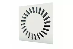 Regulowany kwadratowy nawiewnik wirowy 600 x 600 z 24 łopatkami – kolor mieszany RAL 9010