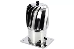 Napędzany wiatrem wentylator dachowy Cowl Oblong 150 mm ze stali nierdzewnej wraz z płytą dachową - 325 m3/h
