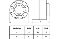 Plastikowy wentylator kanałowy Ø125 mm z timerem – EK125T