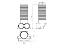 Ubbink Air Excellent 48C adapter zaworu 125 2x90°